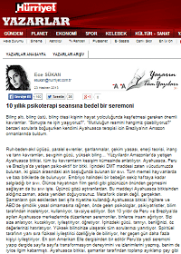 Media Hurriyet Turkey by Ece Sukan about Spirit Vine retreats